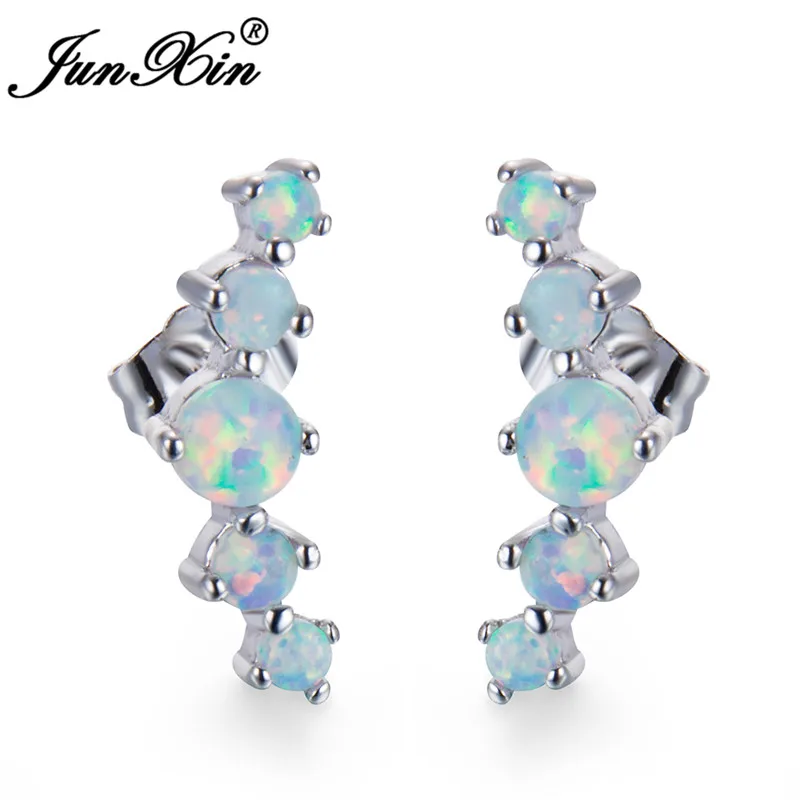 JUNXIN Round White Fire Opal Stud Earrings Unique Ear Climber Earrings For Women Fashion Wedding Jewelry Bridesmaid Gift
JUNXIN Round White Fire Opal Stud Earrings Unique Ear Climber Earrings For Women Fashion Wedding Jewelry Bridesmaid Gift