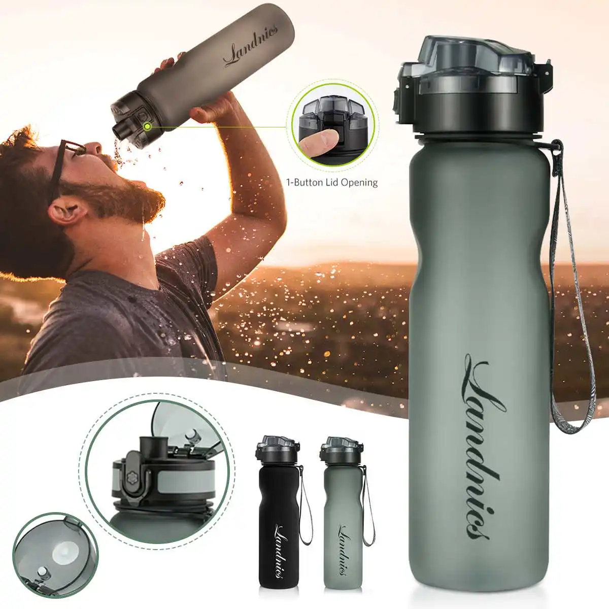 Portable 1000ML Outdoor Bike Bicycle Cycling Sports Drink Mountain Bicycle Water Bottle Outdoor Sports Drink Grey Black Colors
Portable 1000ML Outdoor Bike Bicycle Cycling Sports Drink Mountain Bicycle Water Bottle Outdoor Sports Drink Grey Black Colors
