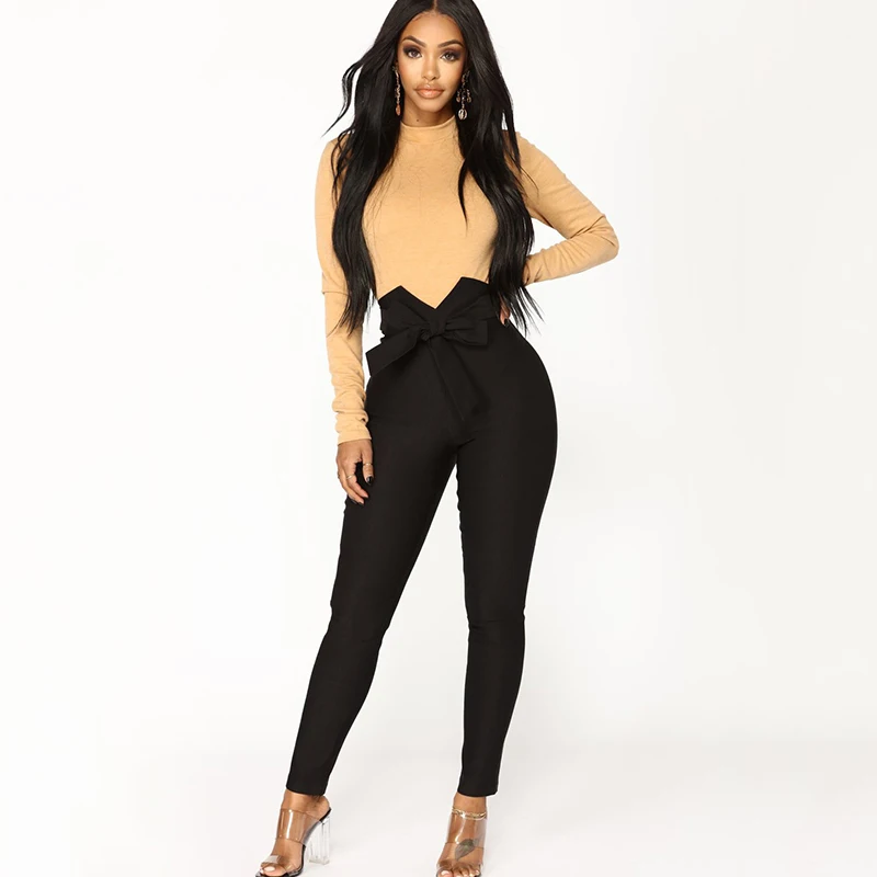 High Waist Bowtie Women's Pencil Pants Black Khaki Bodycon Leggings Trousers for Women 2019 Spring Summer Stretch Clothes Woman
High Waist Bowtie Women's Pencil Pants Black Khaki Bodycon Leggings Trousers for Women 2019 Spring Summer Stretch Clothes Woman