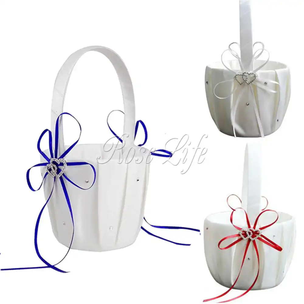 heart flower girl baskets for bridesmaid petal wedding