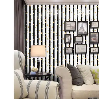 Fashion Black White Stripe Wallpaper 3d Self-adhesive Vertical Stripes Wallpapers PVC Golden Dot Wall Papers Home Decor ZE084
Fashion Black White Stripe Wallpaper 3d Self-adhesive Vertical Stripes Wallpapers PVC Golden Dot Wall Papers Home Decor ZE084