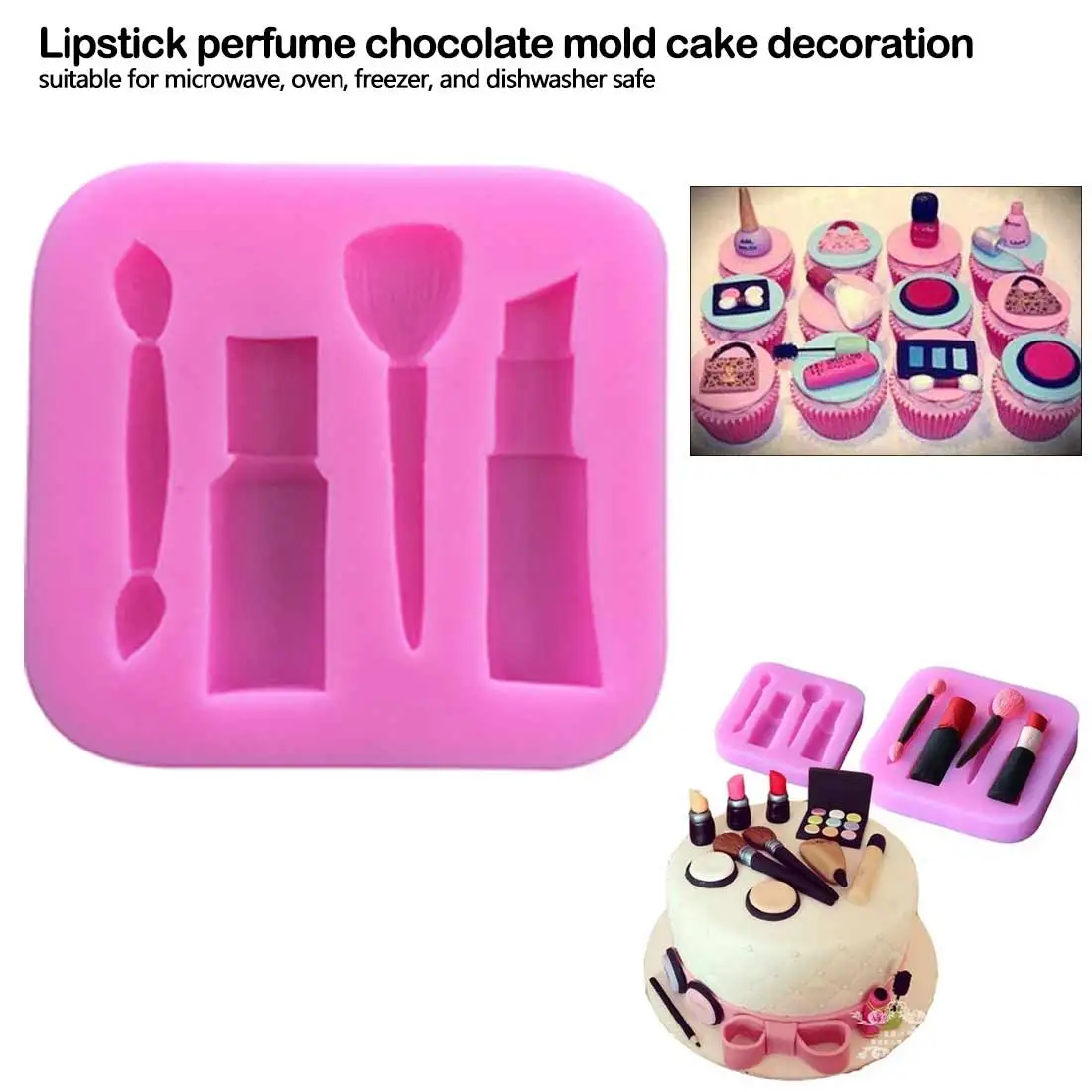 Cake decoration Makeup brush silicone mold lipstick perfume chocolate fondant mold diy clay soft clay mold
Cake decoration Makeup brush silicone mold lipstick perfume chocolate fondant mold diy clay soft clay mold