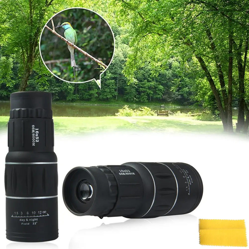 

Hunting Hiking Optics Monocular 16x52 Dual For Focus Zoom Optic Lens Day Night Vision Travel Telescope Tourism Scope Binoculars