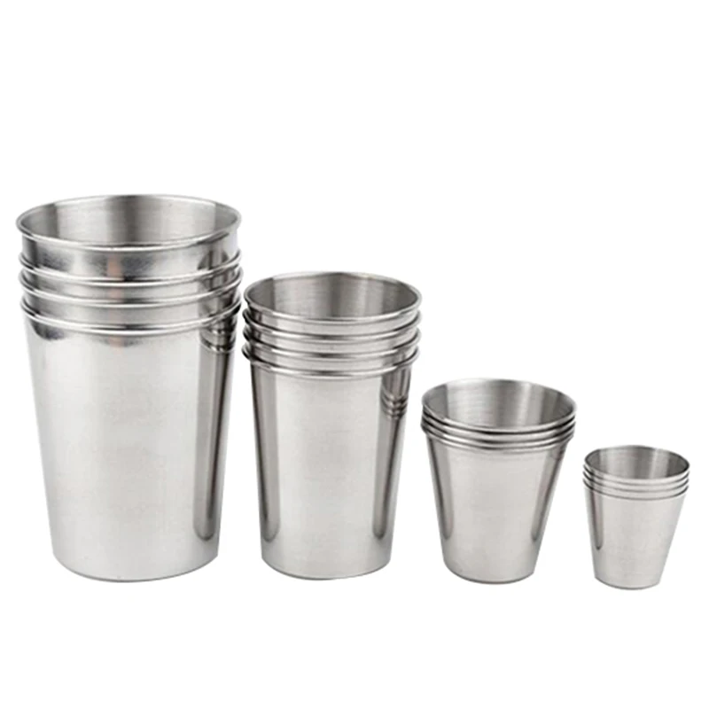 

1 Pcs New Stainless Steel Metal Beer Cup Wine Cups Coffee Tumbler Tea Milk Mugs Home 30ml/70ml/180ml/320ml