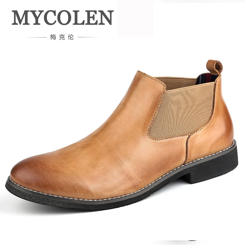 

MYCOLEN New 2018 Men Chelsea Boots Luxury Fashion Men Spring Autumn Desert West Fashion Ankle Casual Men Boots Men Boots