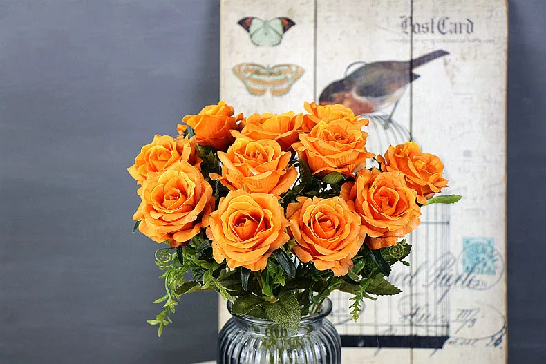 roses artificial flower bouquet wedding home decor (30)