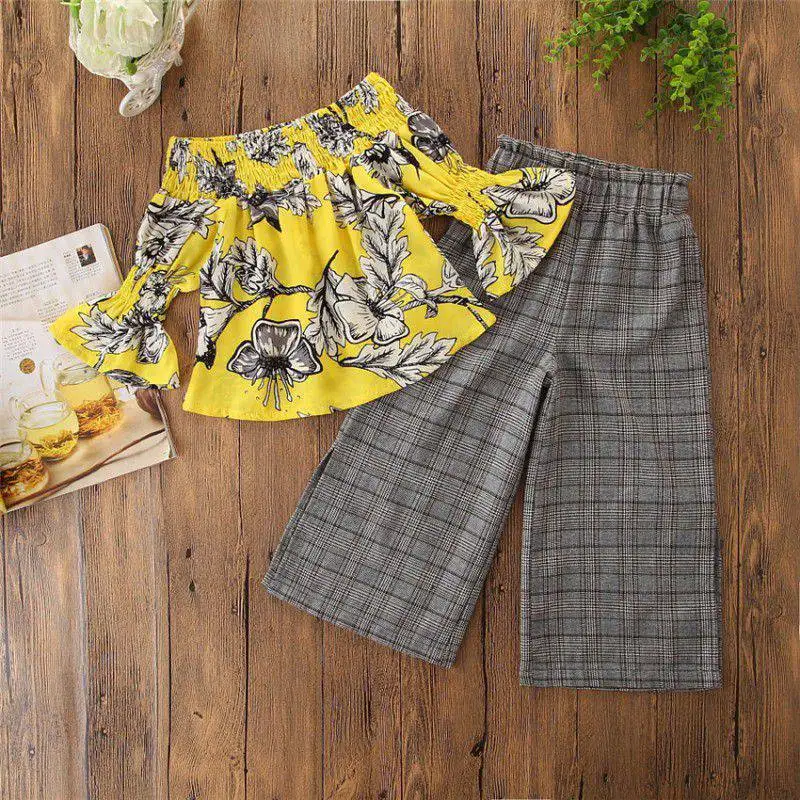 Spring Summer New Girl Clothes Set Baby Girl Flower Strapless Top + Lattice High Waist Wide Leg Pants Two Sets Of Fashion Childr
Spring Summer New Girl Clothes Set Baby Girl Flower Strapless Top + Lattice High Waist Wide Leg Pants Two Sets Of Fashion Childr