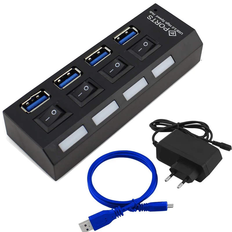 Super Speed 5Gbps 4 7 Ports with LED USB 3.0 HUB Splitter With On/Off Switch Power Adapter USB Hub For Desktop Laptop Computer
Super Speed 5Gbps 4 7 Ports with LED USB 3.0 HUB Splitter With On/Off Switch Power Adapter USB Hub For Desktop Laptop Computer
