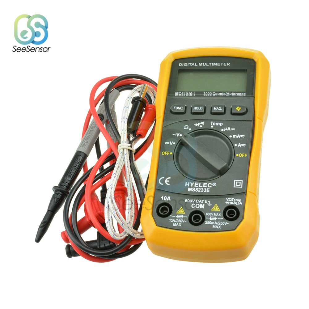 MS8233E Portable LCD Digital Multimeter Handheld LCD AC/DC Ammeter Voltmeter Ohm Tester Meter Multimeter
MS8233E Portable LCD Digital Multimeter Handheld LCD AC/DC Ammeter Voltmeter Ohm Tester Meter Multimeter