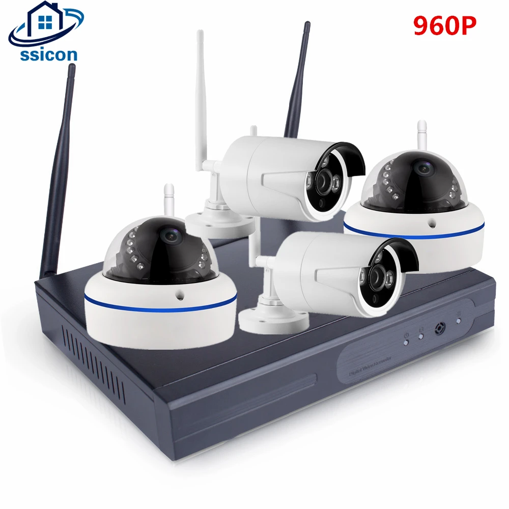 

4CH 960P HDMI WiFi NVR 4PCS 1.3MP IR Outdoor Weatherproof CCTV Wireless IP Camera Security Video Surveillance System Kit