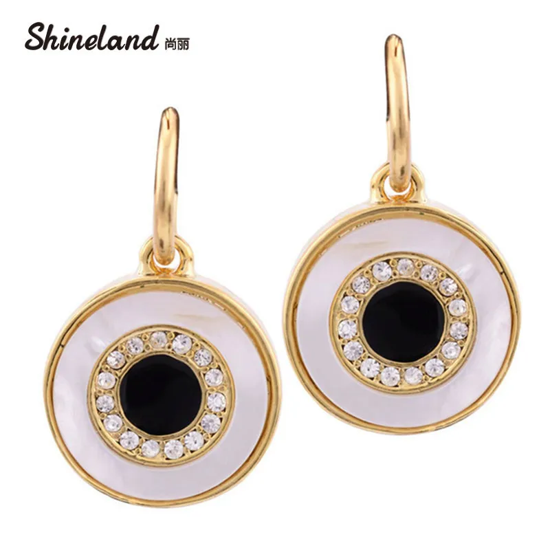 New Fashion Design Shiny Crystal Gold\Silver Color Shell Alloy Round Pendant Enamel Statement Dangle Earrings Jewelry For women
New Fashion Design Shiny Crystal Gold\Silver Color Shell Alloy Round Pendant Enamel Statement Dangle Earrings Jewelry For women