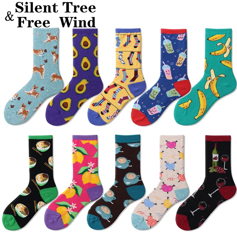 Cute Women Colorful Fruit Food Illustration Crew Socks Funny Peach Banana Shiba Coffee Cake Heart Red Wine Cartoon Cotton Sox
Cute Women Colorful Fruit Food Illustration Crew Socks Funny Peach Banana Shiba Coffee Cake Heart Red Wine Cartoon Cotton Sox