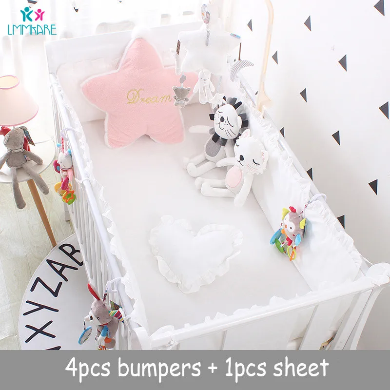 Cotton Breathable Newborn Bed Bumper Cot Anti-bump Baby Crib Liner Sets Baby Safe Pad 4pcs Bumpers+Bed sheet Pink/Grey/White
Cotton Breathable Newborn Bed Bumper Cot Anti-bump Baby Crib Liner Sets Baby Safe Pad 4pcs Bumpers+Bed sheet Pink/Grey/White