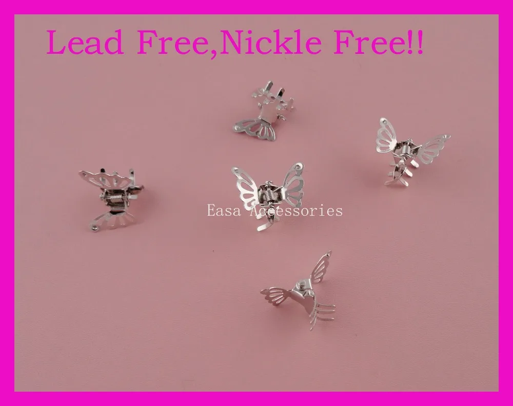 50PCS Silver finish mini filigree butterfly plain metal hair claw clamps at lead free and nickle free quality,Bargain for bulk
50PCS Silver finish mini filigree butterfly plain metal hair claw clamps at lead free and nickle free quality,Bargain for bulk