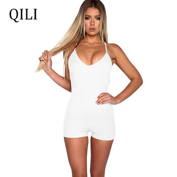 QILI Women Sleeveless Jumpsuit Summer Rompers Solid Color Skinny Playsuits White Black Blue Casual Fitness Rompers For Womens
QILI Women Sleeveless Jumpsuit Summer Rompers Solid Color Skinny Playsuits White Black Blue Casual Fitness Rompers For Womens