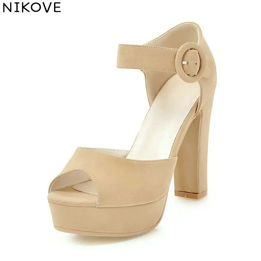 NIKOVE 2018 Western Style Sandals Peep Toe Platform 3cm Women Sandals Buckle Strap Square High Heels Ladies Shoes Size 34-43
NIKOVE 2018 Western Style Sandals Peep Toe Platform 3cm Women Sandals Buckle Strap Square High Heels Ladies Shoes Size 34-43