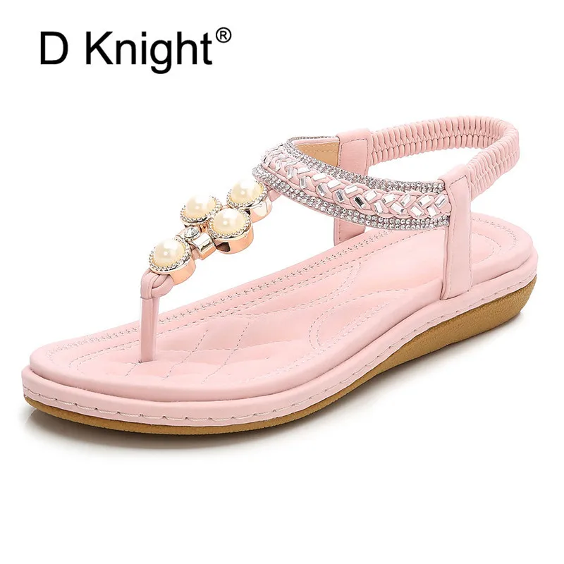 Tong Femme Summer Shoes Women Bohemia Ethnic Flip Flops Soft Flat Sandals Woman Casual Comfortable Plus Size Black Sandals 35-43 (3)