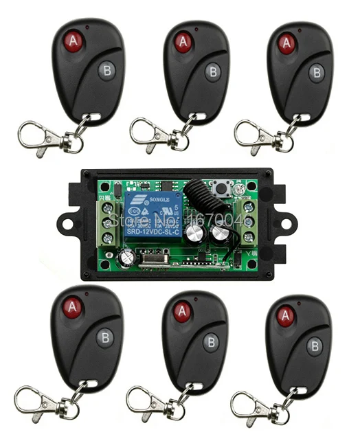 DC12V 1CH 1Channe RF wireless remote control switch System, 6X Transmitter + 1 X Receiver,315/433 MHZ/lamp/ window/Garage Doors
DC12V 1CH 1Channe RF wireless remote control switch System, 6X Transmitter + 1 X Receiver,315/433 MHZ/lamp/ window/Garage Doors