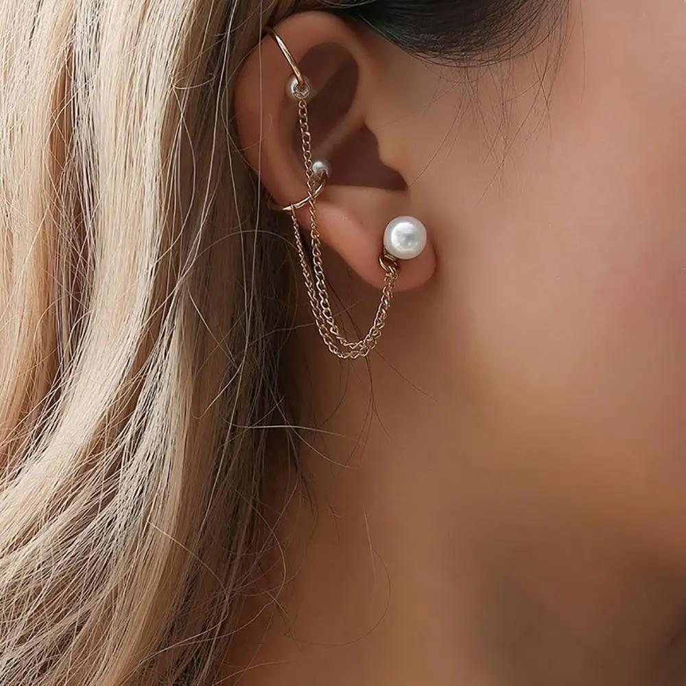 Earring Trendy Simple Fashion For Women 1Pc Punk Rock Imitation Pearls Chain Tassel Dangle Wrap Earrings Oorbellen #3L22
Earring Trendy Simple Fashion For Women 1Pc Punk Rock Imitation Pearls Chain Tassel Dangle Wrap Earrings Oorbellen #3L22