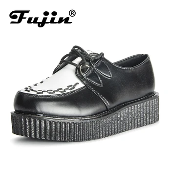 Fujin Brand Creepers Women Shoes Flat Platform Shoes Black Women Casual Shoes Lace-Up Creepers Female Shoes Large Size
Fujin Brand Creepers Women Shoes Flat Platform Shoes Black Women Casual Shoes Lace-Up Creepers Female Shoes Large Size