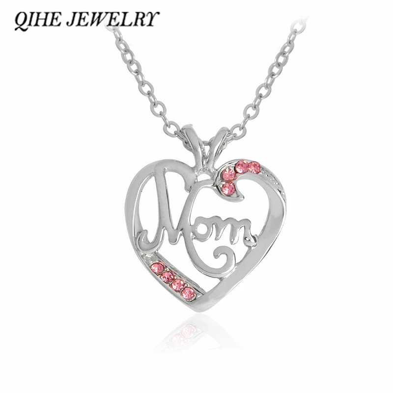 QIHE JEWELRY Mom Heart Pendant Necklace with Pink Blue White Rhinestone Gift For Mom Mother Day Gift
QIHE JEWELRY Mom Heart Pendant Necklace with Pink Blue White Rhinestone Gift For Mom Mother Day Gift
