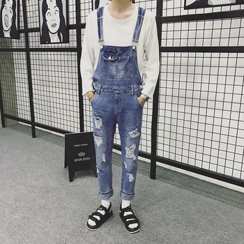 Spring and Summer New Korean version of the Men's Plus Size Overalls Fashion Hole Denim Pants Retro Couple Pants
Spring and Summer New Korean version of the Men's Plus Size Overalls Fashion Hole Denim Pants Retro Couple Pants