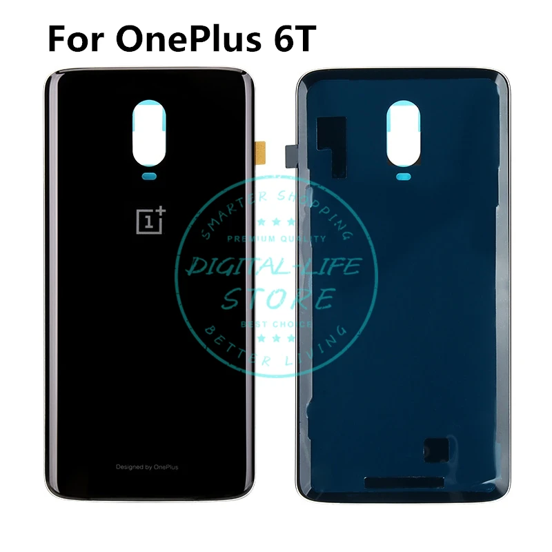 Оригинальная задняя крышка батарейного отсека для OnePlus 6T зеркальный черный