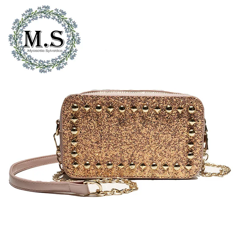 M.S Geometric Rivets Color Sequined Zipper Women's Handbag New Collection Mini Flap Luxury Designer Leather Shoulder Bags WB437
M.S Geometric Rivets Color Sequined Zipper Women's Handbag New Collection Mini Flap Luxury Designer Leather Shoulder Bags WB437