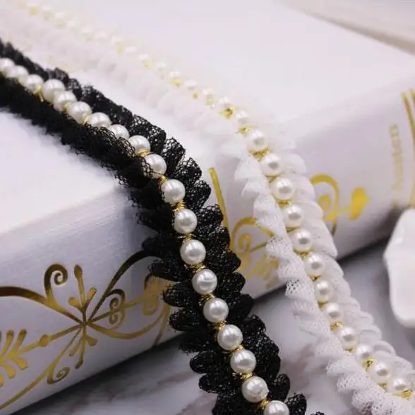 10yards 2cm Fold Lace Fabric Clothing Accessories Collar Flower DIY Handmade Pearl Beading Lace Trim Sewing Dentelle Applique
10yards 2cm Fold Lace Fabric Clothing Accessories Collar Flower DIY Handmade Pearl Beading Lace Trim Sewing Dentelle Applique