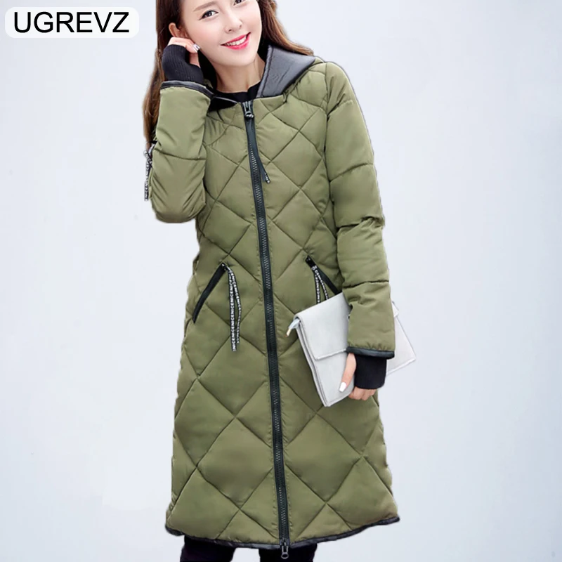 UGREVZ 2018 новая зимняя куртка женские зимние пальто Для женщин хлопка с длинным