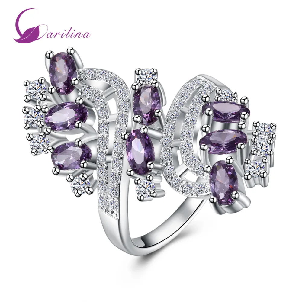Fashion White CZ Purple Cubic Zirconia rings Women's rings Jewelry Silver Anniversary Gift Party Wedding ring R2110
Fashion White CZ Purple Cubic Zirconia rings Women's rings Jewelry Silver Anniversary Gift Party Wedding ring R2110