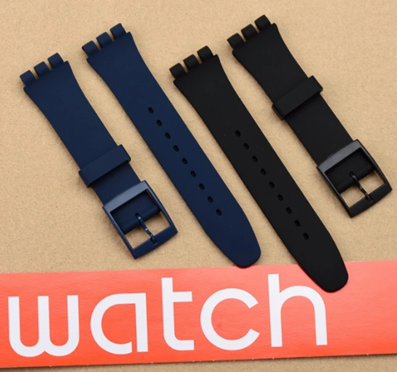 High Quality Black White Navy Brown 17mm 19mm 20mm Silicone Rubber Watchband For Swatch Colorful Rubber strap plastic buckle
High Quality Black White Navy Brown 17mm 19mm 20mm Silicone Rubber Watchband For Swatch Colorful Rubber strap plastic buckle