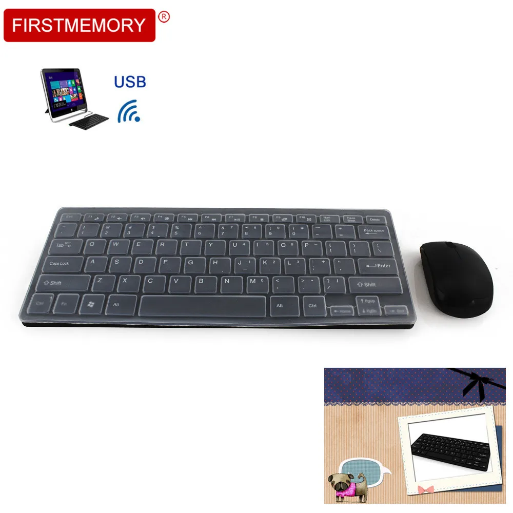 

2.4Ghz Wireless Keyboard Mouse Combo/Kit 87 Keys Ultra-Thin Mini Keypad with Membrane for Desktop Laptop PC Office teclado gamer