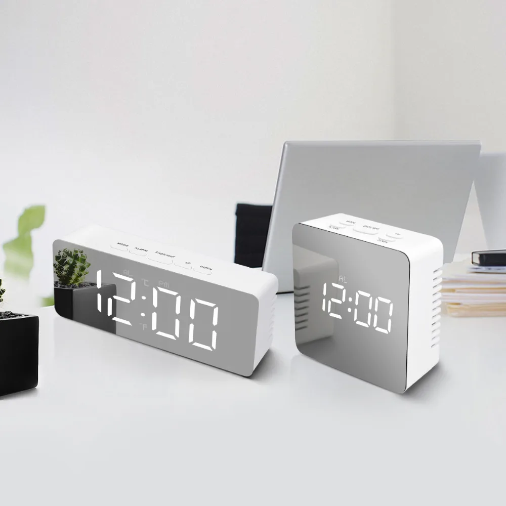 LED Mirror Table Lamps Digital Time Temperature Display Clock With Snooze Wakeup Function Electronic LED Alarm Clock Night Light
LED Mirror Table Lamps Digital Time Temperature Display Clock With Snooze Wakeup Function Electronic LED Alarm Clock Night Light
