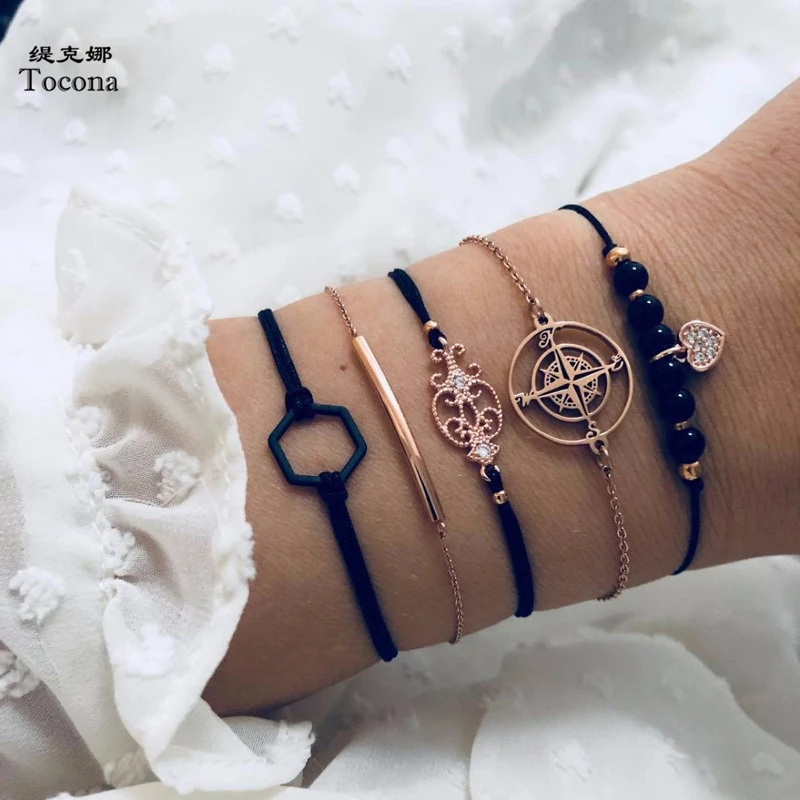 Tocona Women Men New Arrival 5pcs/sets Bracelets Black Hollow ROund Heart Shape Shinning Crystal Stone Bangles Jewelry 7055
Tocona Women Men New Arrival 5pcs/sets Bracelets Black Hollow ROund Heart Shape Shinning Crystal Stone Bangles Jewelry 7055