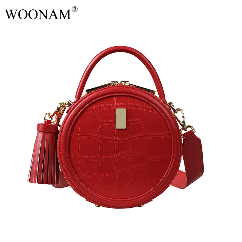WOONAM Women Fashion Handbag Top Hide Genuine Calf Leather Alligator Crocodile Round Small Cross Body Tassels Shoulder Bag WB850
WOONAM Women Fashion Handbag Top Hide Genuine Calf Leather Alligator Crocodile Round Small Cross Body Tassels Shoulder Bag WB850
