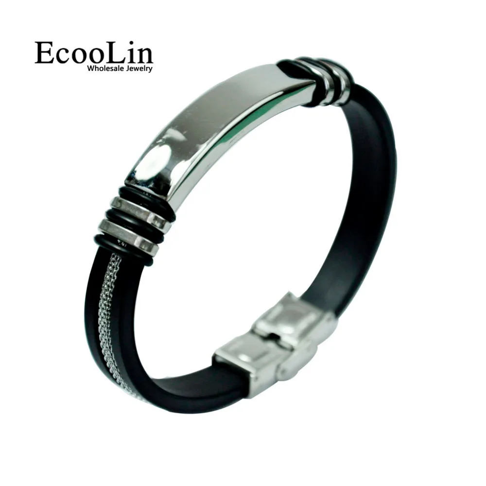 2018 Fashion Wristband black Punk Rubber Silicone Stainless Steel Men Bracelets Men's Bangles pulseras hombre caucho LR4094
2018 Fashion Wristband black Punk Rubber Silicone Stainless Steel Men Bracelets Men's Bangles pulseras hombre caucho LR4094