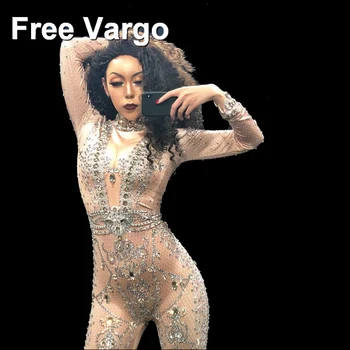 Big Diamond Women Sexy Jumpsuit Simple Type Glass Sparkling Crystals Bodysuit Nightclub Party Singer Dancer Bling Costume
Big Diamond Women Sexy Jumpsuit Simple Type Glass Sparkling Crystals Bodysuit Nightclub Party Singer Dancer Bling Costume