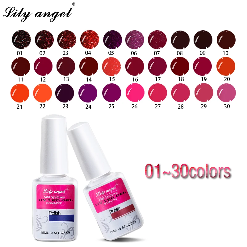 Lily Angel Newest 15ml UV Gel Nail Polish Soak Off LED Needed Nail Gel Lacquer Long Lasting Gel Varnish DIY Desgin FP1-30
Lily Angel Newest 15ml UV Gel Nail Polish Soak Off LED Needed Nail Gel Lacquer Long Lasting Gel Varnish DIY Desgin FP1-30