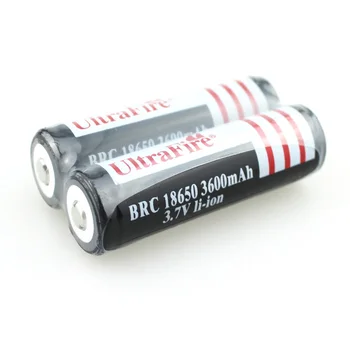 

U-F BRC18650 3600mAh 3.7V Li-ion Rechargeable Battery with Protected PCB Power Source for LED Flashlight (1Pair)