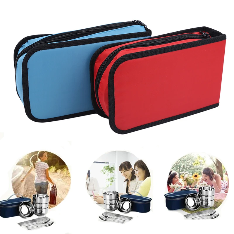 Travel Portable Barbecue Tableware Set Camping Stainless Steel Bowl Chopsticks Spoon Suit Bag Lovers Tableware Set 2019
Travel Portable Barbecue Tableware Set Camping Stainless Steel Bowl Chopsticks Spoon Suit Bag Lovers Tableware Set 2019