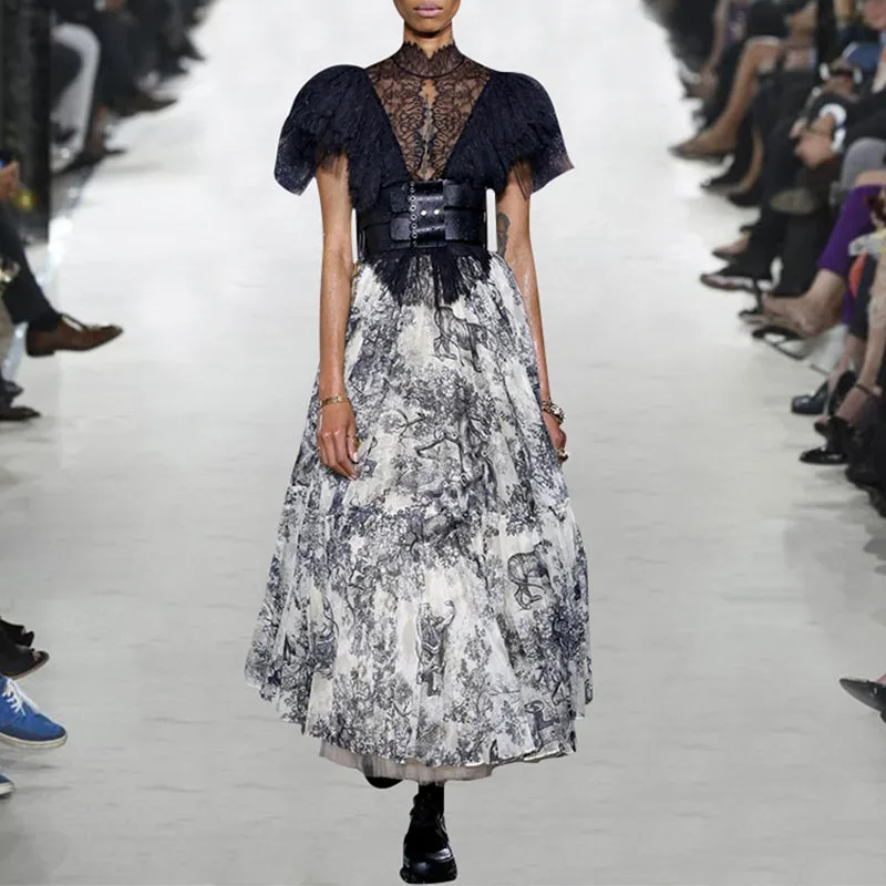 Zim Runway Designer Dress 2019 Women Summer Vintage Lace Patchwork Printed Midi Party Dress Vestidos
Zim Runway Designer Dress 2019 Women Summer Vintage Lace Patchwork Printed Midi Party Dress Vestidos