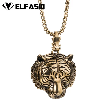Elfasio Men's Gold Silver Tiger Stainless Steel Pendant necklace Chain Fashion Jewelry
Elfasio Men's Gold Silver Tiger Stainless Steel Pendant necklace Chain Fashion Jewelry