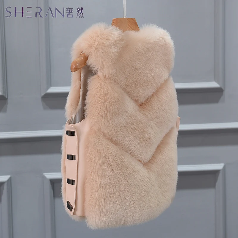 New 2017 Winter Women's Thick Warm Faux Fox Fur Vest High Quality Fashion Side buckle O-Neck Short Fur Coat For Women Outwear
New 2017 Winter Women's Thick Warm Faux Fox Fur Vest High Quality Fashion Side buckle O-Neck Short Fur Coat For Women Outwear