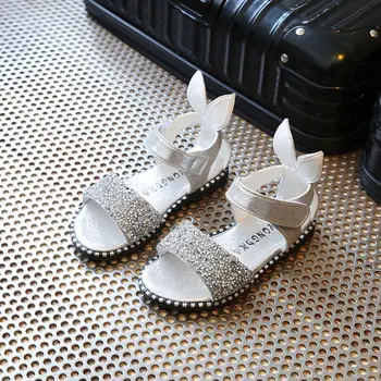 Hot Sale Baby Girl Sandals Fashion Bling Shiny Rhinestone Girls Shoes With Rabbit Ear Kids Flat Sandals 13.5-22.6CM
Hot Sale Baby Girl Sandals Fashion Bling Shiny Rhinestone Girls Shoes With Rabbit Ear Kids Flat Sandals 13.5-22.6CM
