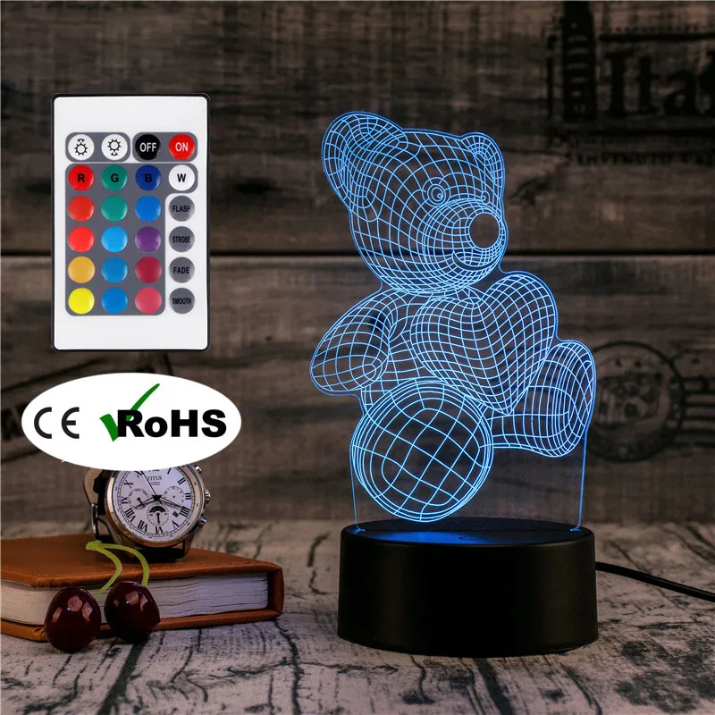 3D Led Novety Lighting Creative Gift Night Light Table Lamp Love Bear Light Led Home Corridor Hotel Party Atmosphere Lights
3D Led Novety Lighting Creative Gift Night Light Table Lamp Love Bear Light Led Home Corridor Hotel Party Atmosphere Lights