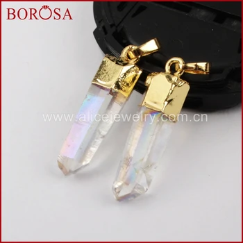 BOROSA Crystal Quartz Pendant Jewelry Titanium AB Hexagonal Crystal Pendant for Necklace G1395
BOROSA Crystal Quartz Pendant Jewelry Titanium AB Hexagonal Crystal Pendant for Necklace G1395