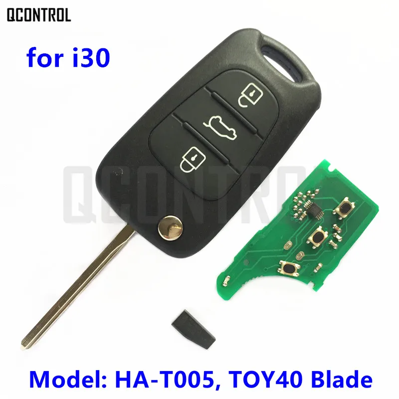 Дистанционный ключ QCONTROL для HYUNDAI i30 чип транспондер ID46 с лезвием TOY40 433 МГц CE0678|for
