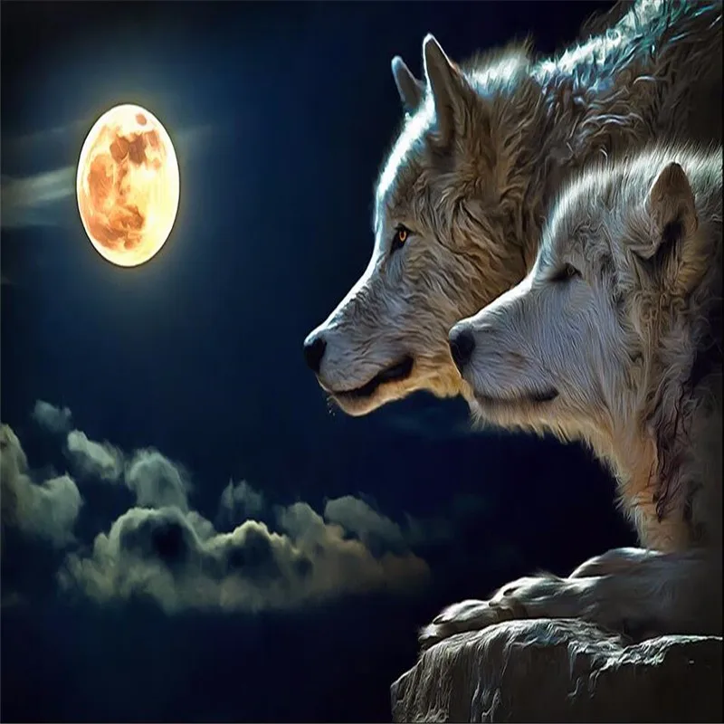 wall-decor-paper-3D-Night-bright-round-moon-wolves-attack-room-dining-room-hotel-wall-covering (2)