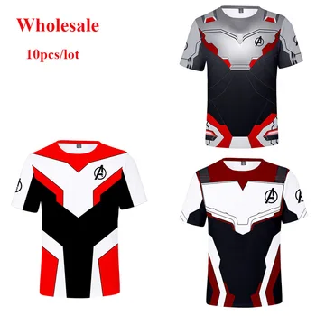 Wholesale 10 Pcs/Lot Avengers Endgame Quantum Realm Cosplay Costume Captain America Short Sleeve Tops T-shirt for Men Women Kids
Wholesale 10 Pcs/Lot Avengers Endgame Quantum Realm Cosplay Costume Captain America Short Sleeve Tops T-shirt for Men Women Kids